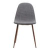 Reva Dining Side Chair Set of 2 | Dark Gray Cushions | Brown Iron