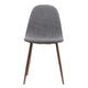 Reva Dining Side Chair Set of 2 | Dark Gray Cushions | Brown Iron
