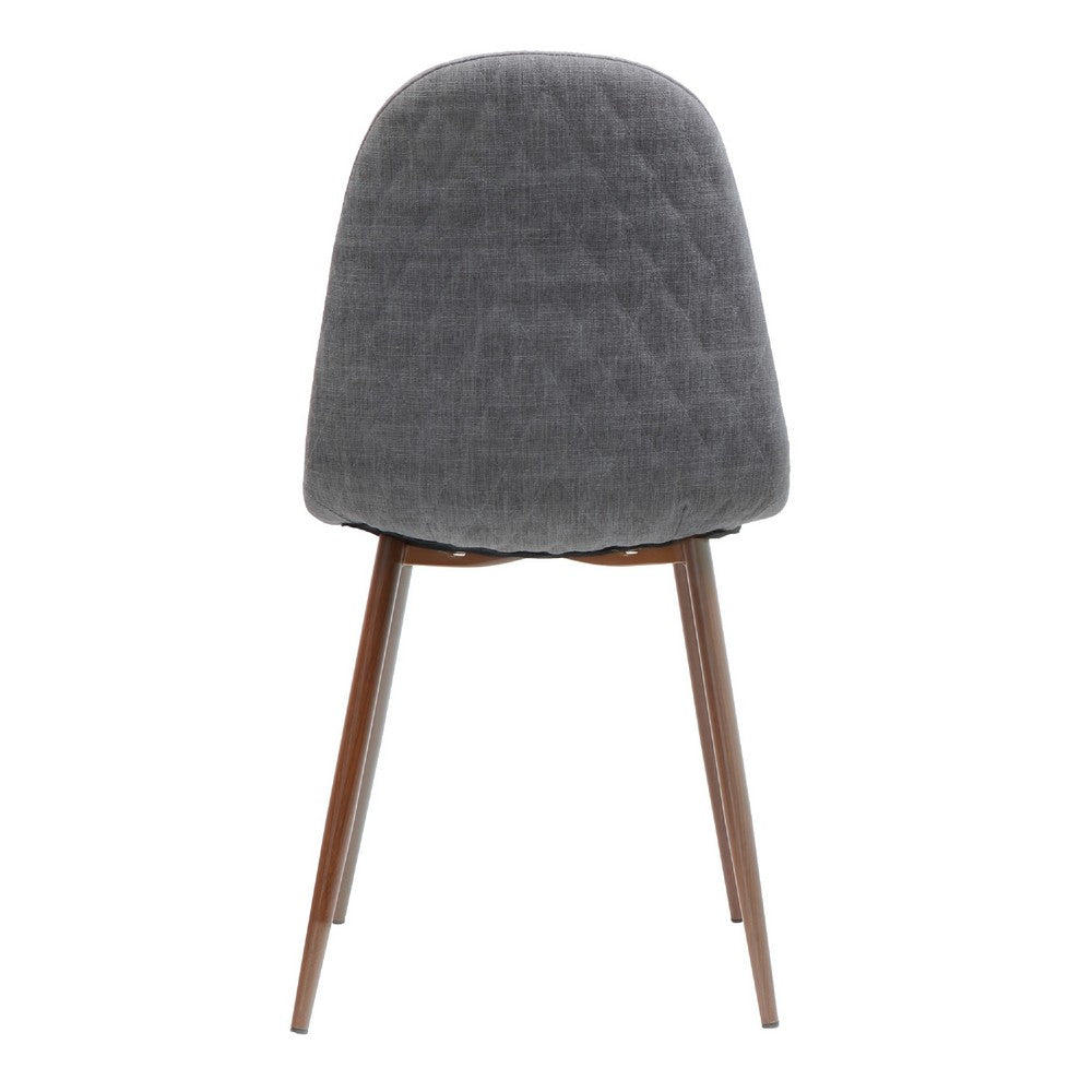 Reva Dining Side Chair Set of 2 | Dark Gray Cushions | Brown Iron