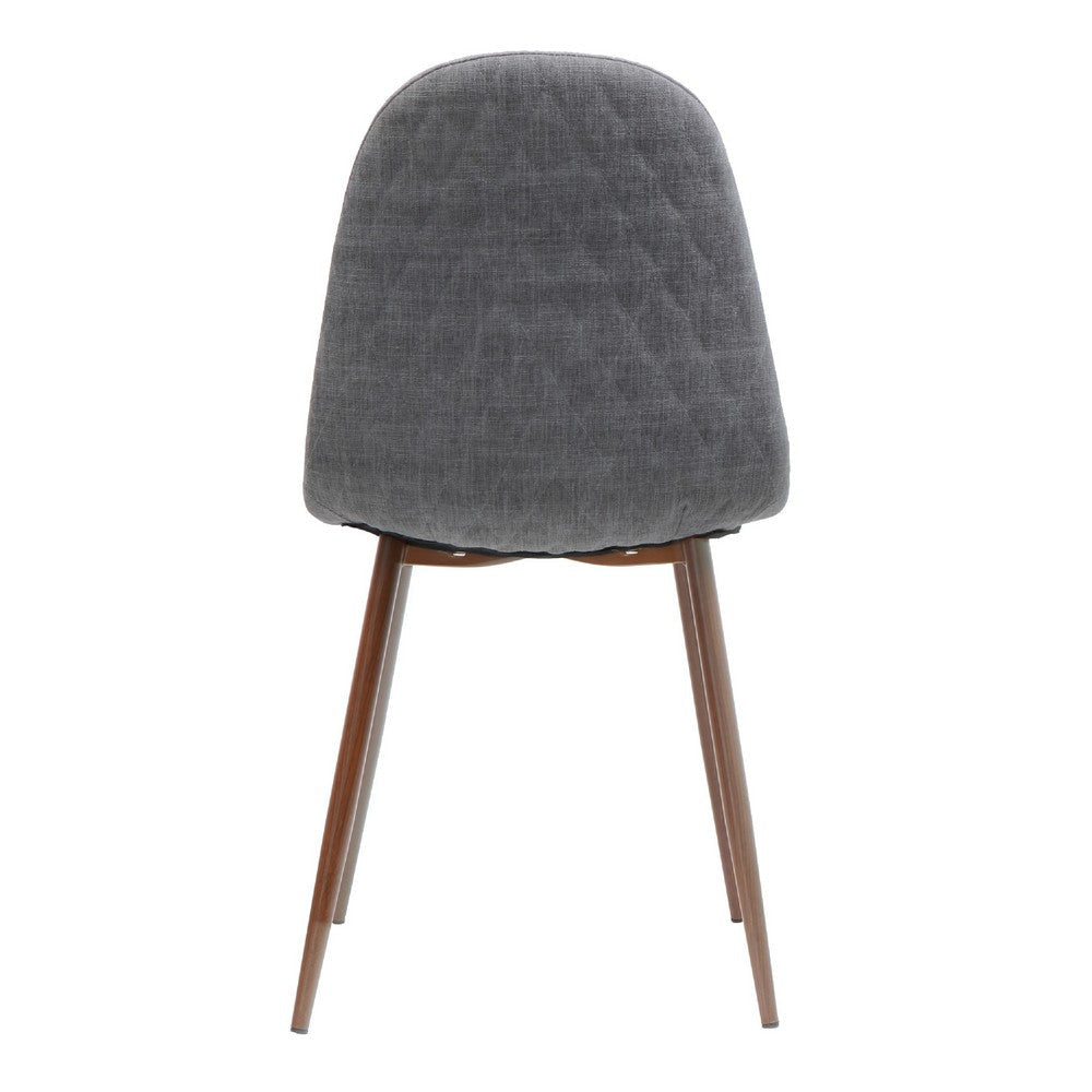 Reva Dining Side Chair Set of 2 | Dark Gray Cushions | Brown Iron BM335131