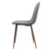 Reva Dining Side Chair Set of 2 | Dark Gray Cushions | Brown Iron