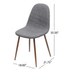 Reva Dining Side Chair Set of 2 | Dark Gray Cushions | Brown Iron BM335131