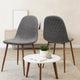 Reva Dining Side Chair Set of 2 | Dark Gray Cushions | Brown Iron