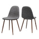 Reva Dining Side Chair Set of 2 | Dark Gray Cushions | Brown Iron