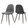 Reva Dining Side Chair Set of 2 | Dark Gray Cushions | Brown Iron