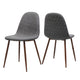 Reva Dining Side Chair Set of 2 | Dark Gray Cushions | Brown Iron
