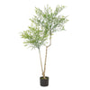 Faux Nandina Plant | Realistic Sacred Bamboo Like Green Leaves | 47"