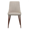 Dining Side Chair Set of 2 | Wheat Brown Fabric | Tapered Iron Legs