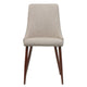 Dining Side Chair Set of 2 | Wheat Brown Fabric | Tapered Iron Legs