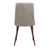 Dining Side Chair Set of 2 | Wheat Brown Fabric | Tapered Iron Legs