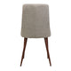 Dining Side Chair Set of 2 | Wheat Brown Fabric | Tapered Iron Legs