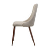 Dining Side Chair Set of 2 | Wheat Brown Fabric | Tapered Iron Legs