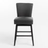 Swivel Barstool Chair | Modern Charcoal Gray Upholstered | Espresso BM335134