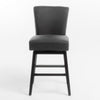 Swivel Barstool Chair | Modern Charcoal Gray Upholstered | Espresso