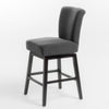 Swivel Barstool Chair | Modern Charcoal Gray Upholstered | Espresso