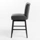 Swivel Barstool Chair | Modern Charcoal Gray Upholstered | Espresso BM335134