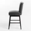 Swivel Barstool Chair | Modern Charcoal Gray Upholstered | Espresso
