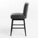Swivel Barstool Chair | Modern Charcoal Gray Upholstered | Espresso