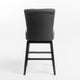 Swivel Barstool Chair | Modern Charcoal Gray Upholstered | Espresso