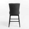 Swivel Barstool Chair | Modern Charcoal Gray Upholstered | Espresso BM335134