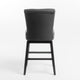 Swivel Barstool Chair | Modern Charcoal Gray Upholstered | Espresso BM335134
