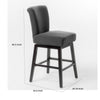 Swivel Barstool Chair | Modern Charcoal Gray Upholstered | Espresso