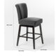 Swivel Barstool Chair | Modern Charcoal Gray Upholstered | Espresso