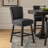 Swivel Barstool Chair | Modern Charcoal Gray Upholstered | Espresso