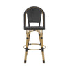 Gomy Outdoor Barstool Chair Set of 2 | Black Wicker | Brown Aluminum