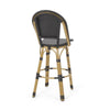 Gomy Outdoor Barstool Chair Set of 2 | Black Wicker | Brown Aluminum