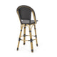 Gomy Outdoor Barstool Chair Set of 2 | Black Wicker | Brown Aluminum