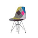 Accent Chair Set of 2 | Multicolor Pink Patchwork w Eiffel Metal Base