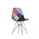 Accent Chair Set of 2 | Multicolor Pink Patchwork w Eiffel Metal Base
