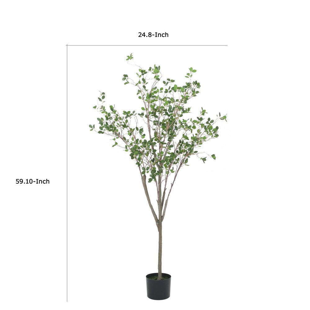 Deso Faux Milan Leaf Bonsai | Realistic Rich Green Oval Leaves 59’’