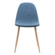 Reva Dining Side Chair Set of 2 | Blue Seat | Brown Iron Frame