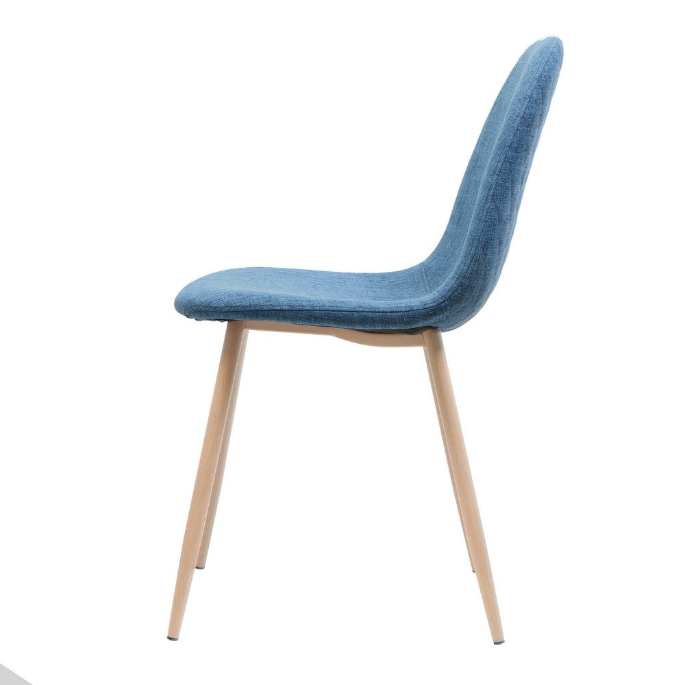 Reva Dining Side Chair Set of 2 | Blue Seat | Brown Iron Frame
