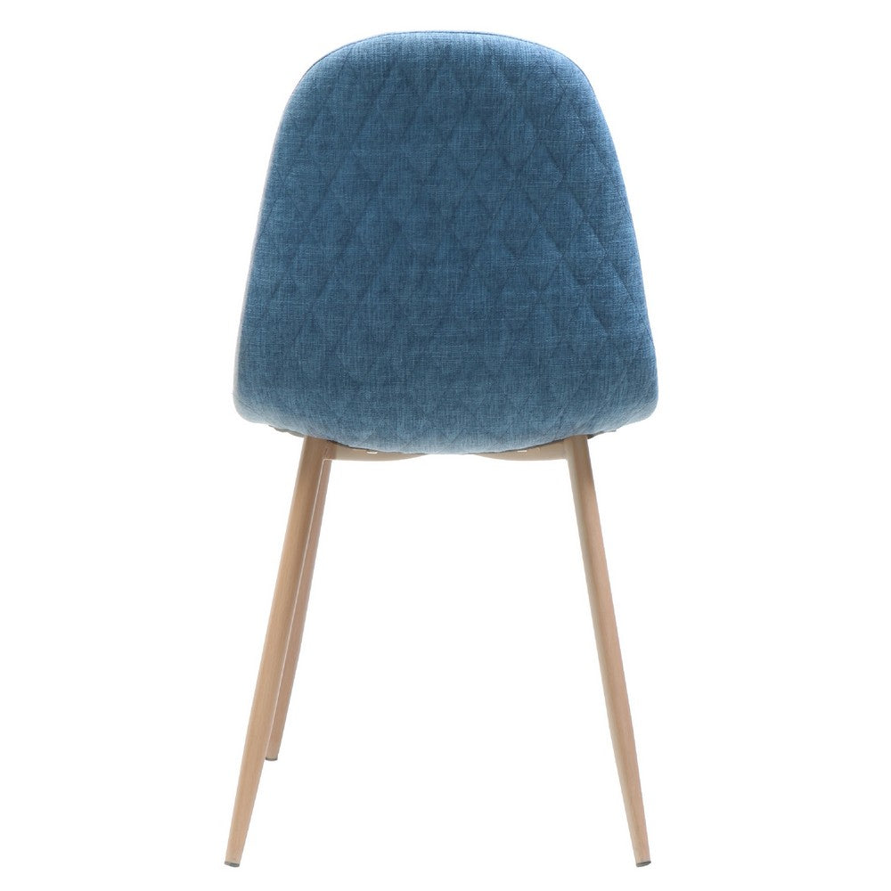 Reva Dining Side Chair Set of 2 | Blue Seat | Brown Iron Frame