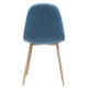 Reva Dining Side Chair Set of 2 | Blue Seat | Brown Iron Frame