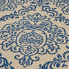 Ira 5 x 7 Outdoor Small Area Rug | Beige Blue Floral Medallion Pattern BM335144