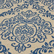 Ira 5 x 7 Outdoor Small Area Rug | Beige Blue Floral Medallion Pattern BM335144