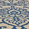 Ira 5 x 7 Outdoor Small Area Rug | Beige Blue Floral Medallion Pattern BM335144