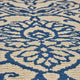 Ira 5 x 7 Outdoor Small Area Rug | Beige Blue Floral Medallion Pattern BM335144