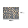 Ira 5 x 7 Outdoor Small Area Rug | Beige Blue Floral Medallion Pattern BM335144
