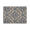Ira 5 x 7 Outdoor Small Area Rug | Beige Blue Floral Medallion Pattern