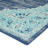 5 x 7 Outdoor Small Area Rug | Handcrafted Floral Details | Blue Ivory BM335146