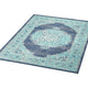 5 x 7 Outdoor Small Area Rug | Handcrafted Floral Details | Blue Ivory BM335146