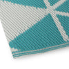 4 x 6 Outdoor Small Area Rug | Turquoise Green and White Geometry BM335151
