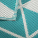 4 x 6 Outdoor Small Area Rug | Turquoise Green and White Geometry BM335151