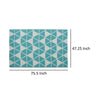 4 x 6 Outdoor Small Area Rug | Turquoise Green and White Geometry BM335151