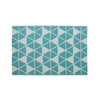 4 x 6 Outdoor Small Area Rug | Turquoise Green and White Geometry